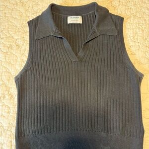 Old Navy Charcoal Ribbed Knit Top